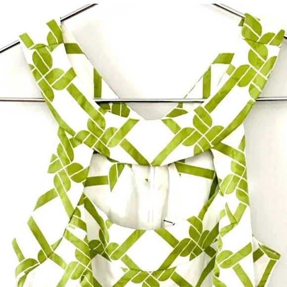 MILLY of New York Cutout Geometric Print
Green/ White Jacquard Mini Dress - Picture 3 of 9